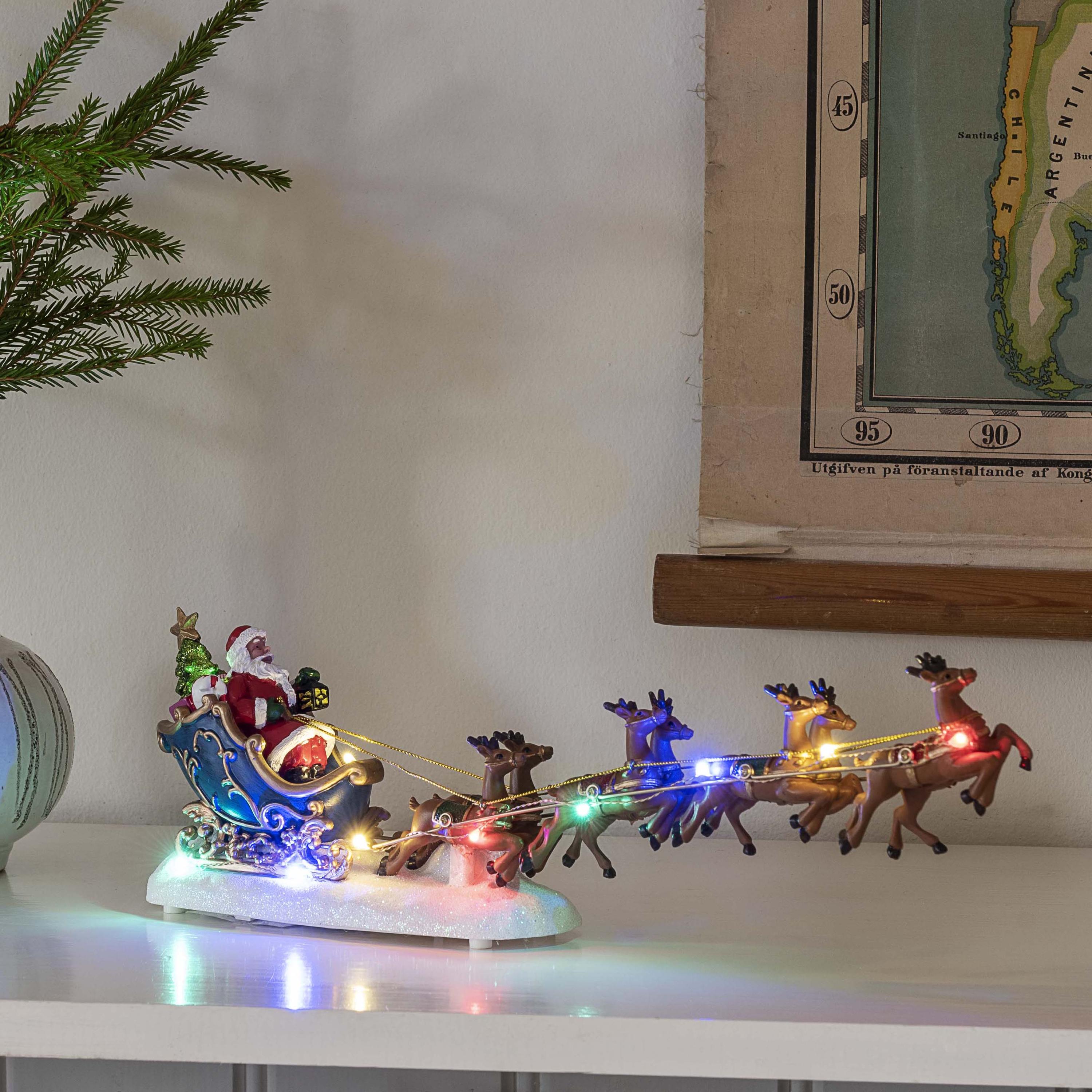 Konstsmide Weihnachtsmann mit Schlitten, bei 10 LED-Deko LEDs •