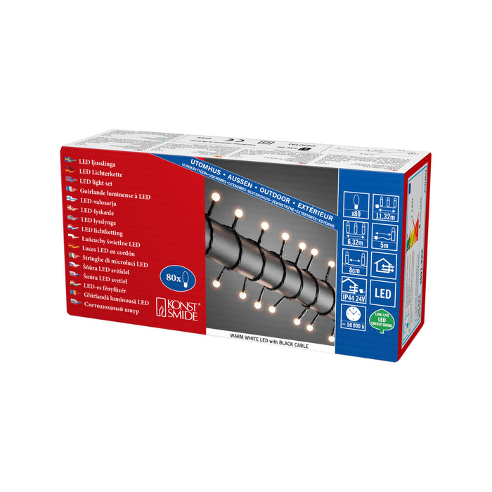 LEDs Konstsmide 80 & bei Lichterketten LED-Lichterkette Netze • 6,3m